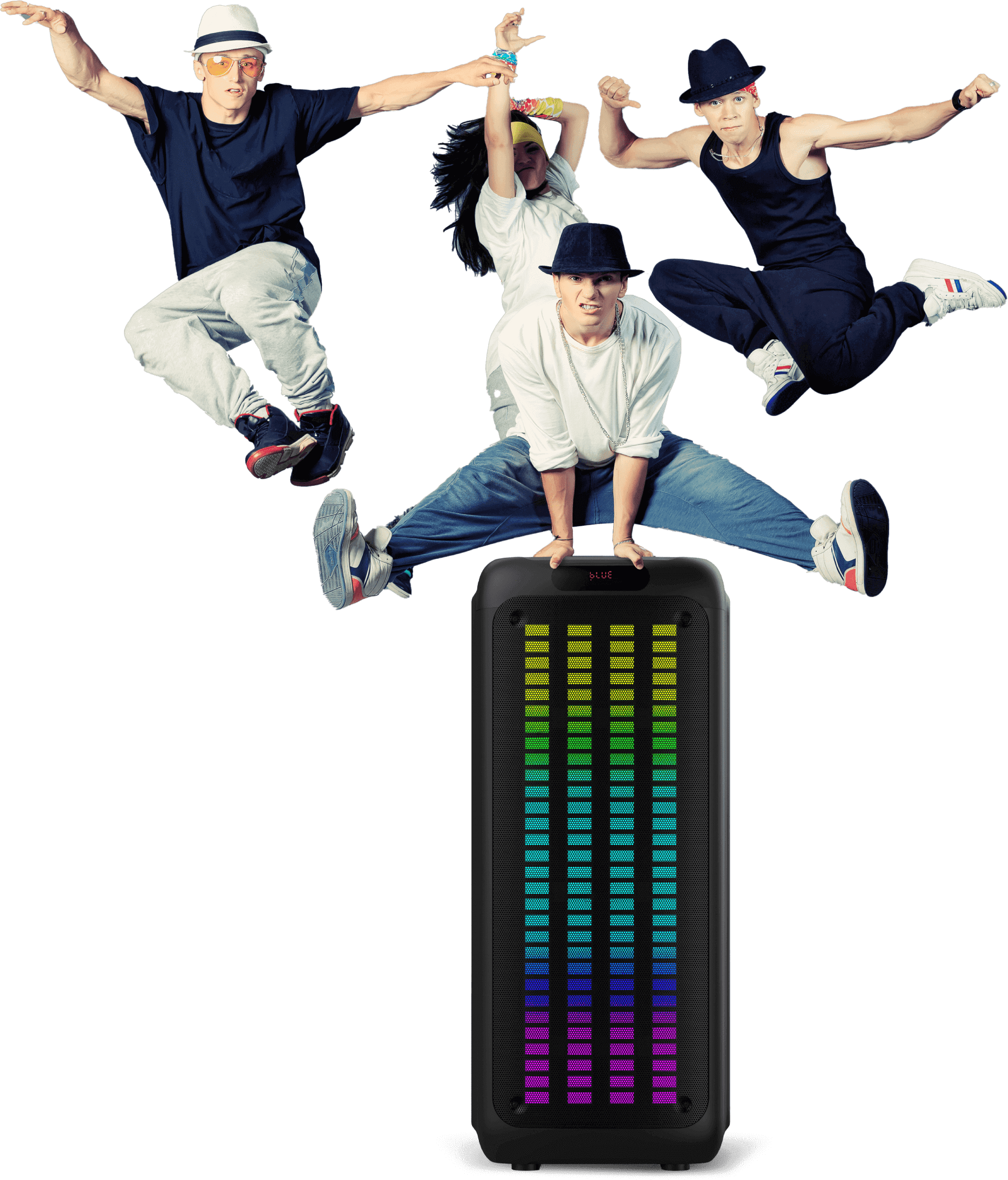 Vibrant RGB Lights On Front Panel f FINGERS RollingParties 110 Multimedia Speaker with 2 Wireless Mic Along With Remote Control